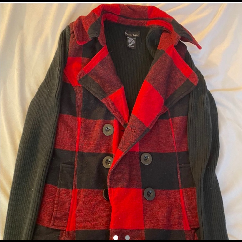 red plaid blazer